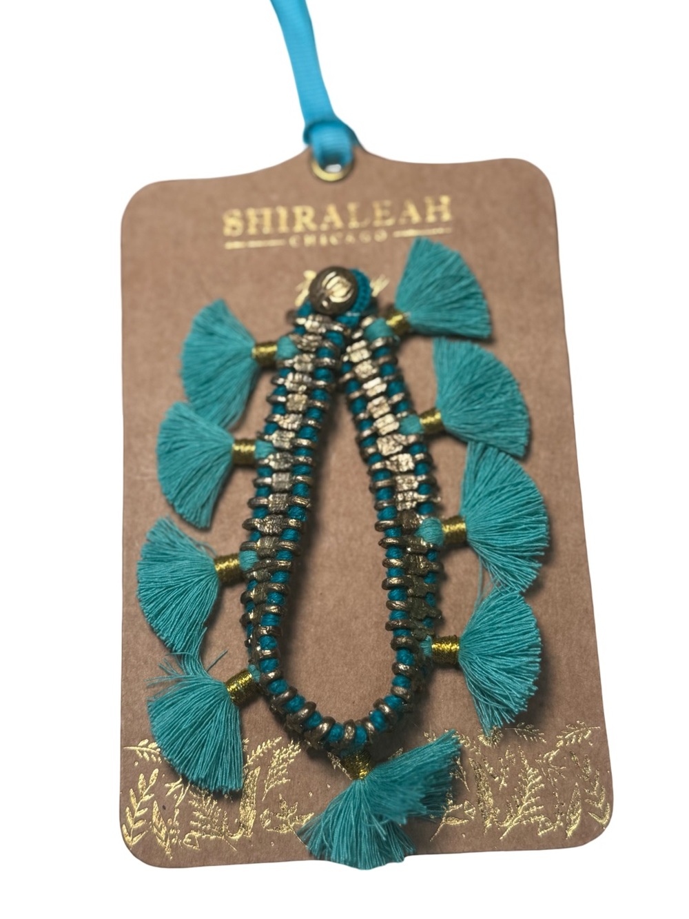 💙Anthropologie Shiraleah Jewelry Felicity bracelet tassels in turquoise bohemian